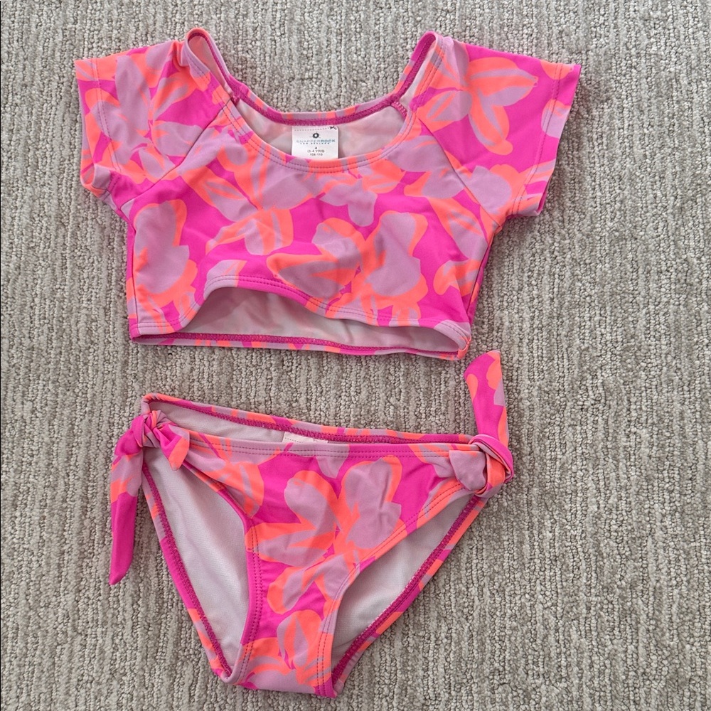 Snapper Rock Pink and Orange Kids Bikini